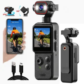 4K mini-actiecamera met clip en 1,54 inch scherm