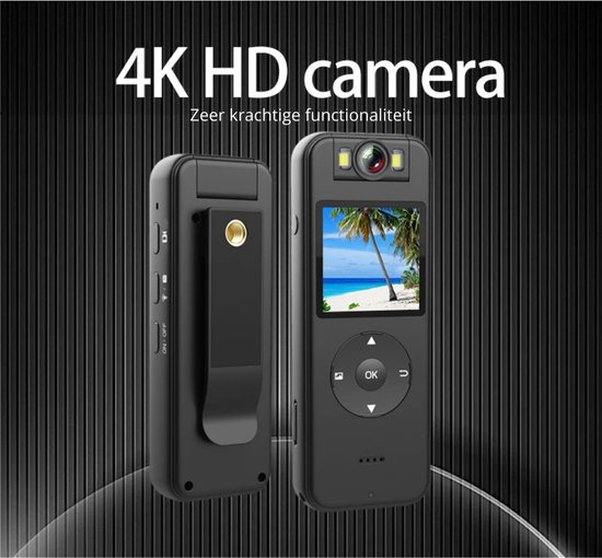4K Mini WIFI Body Camera met IPS-scherm en 128G SD-kaart