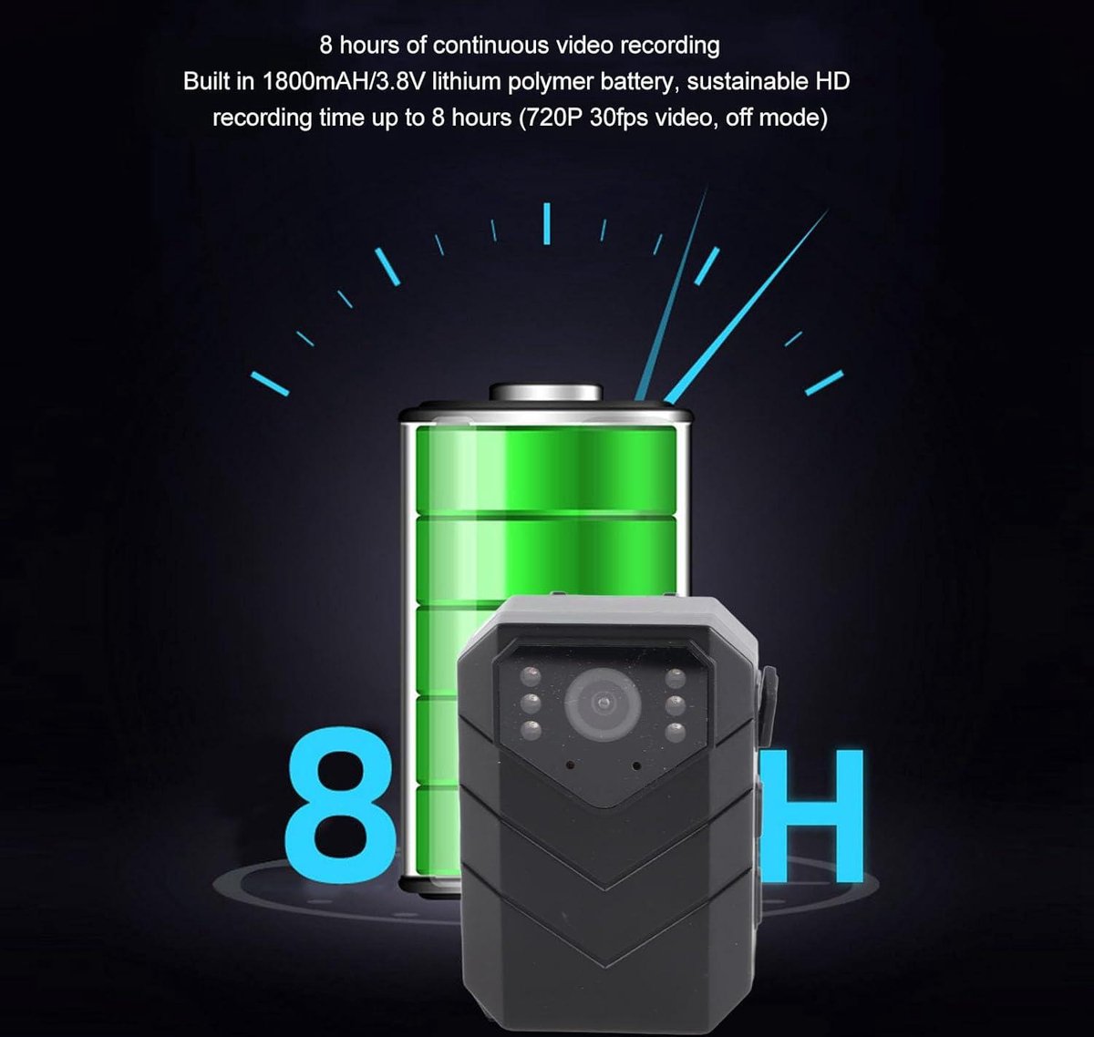 4K Mini WiFi Lichaamscamera 1080P HD met Groothoeklens