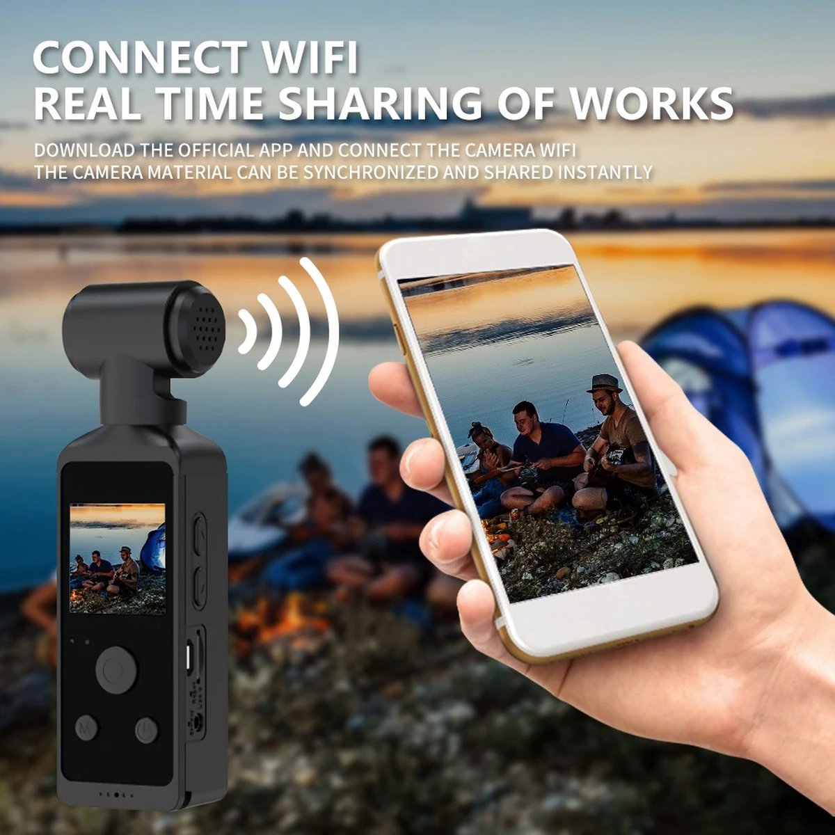 4K Pocket Camera Mini Draaibaar Wifi Actie Camera