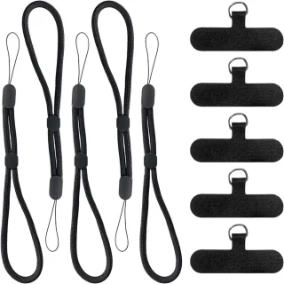 5 stuks kleurencamerakoord en 5 stuks pakking antislipversterking mobiele telefoonriem camera-accessoires verstelbaar - ShopVlot