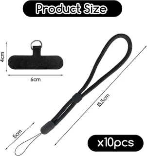 5 stuks kleurencamerakoord en 5 stuks pakking antislipversterking mobiele telefoonriem camera-accessoires verstelbaar - ShopVlot