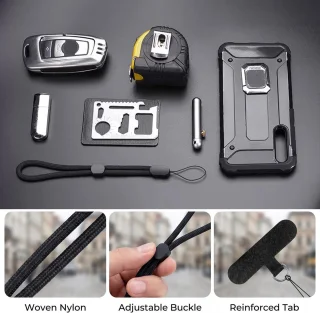 5 stuks kleurencamerakoord en 5 stuks pakking antislipversterking mobiele telefoonriem camera-accessoires verstelbaar - ShopVlot