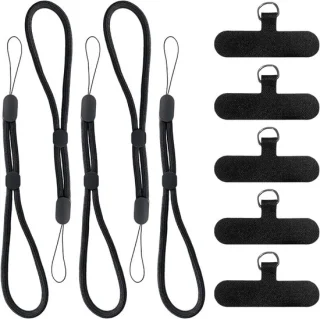 5 stuks kleurencamerakoord en 5 stuks pakking antislipversterking mobiele telefoonriem camera-accessoires verstelbaar - ShopVlot