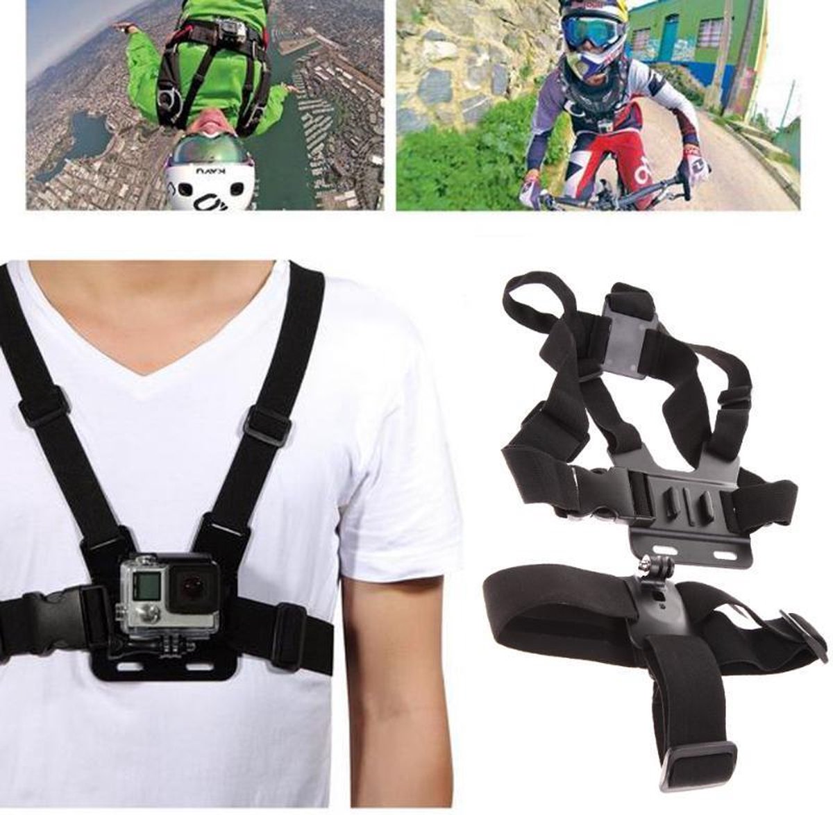 Wat vinden we goed aan de Accessoireset GoPro & EKEN Borstband Hoofdband Selfie Stick Oplader