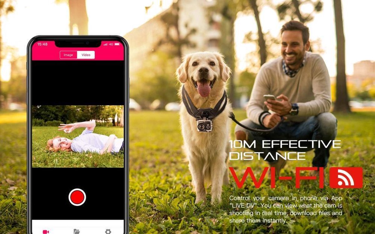 Actie Camera 4K 30FPS 20MP Wifi Onderwater Helmcamera