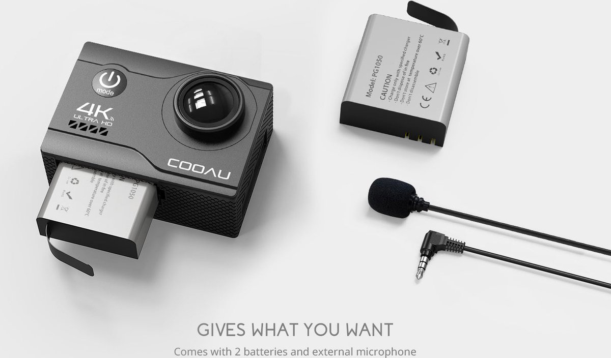 Actie Camera 4K 30FPS 20MP Wifi Onderwater Helmcamera