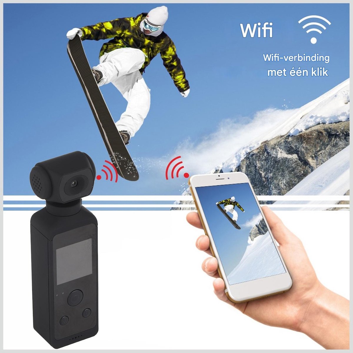 Actiecamera 4K Ultra HD met WiFi en Microfoon