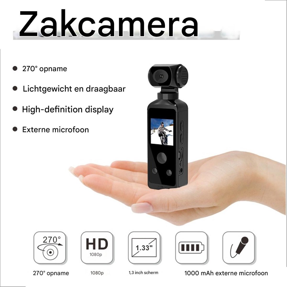 Actiecamera 4K Ultra HD met WiFi en Microfoon