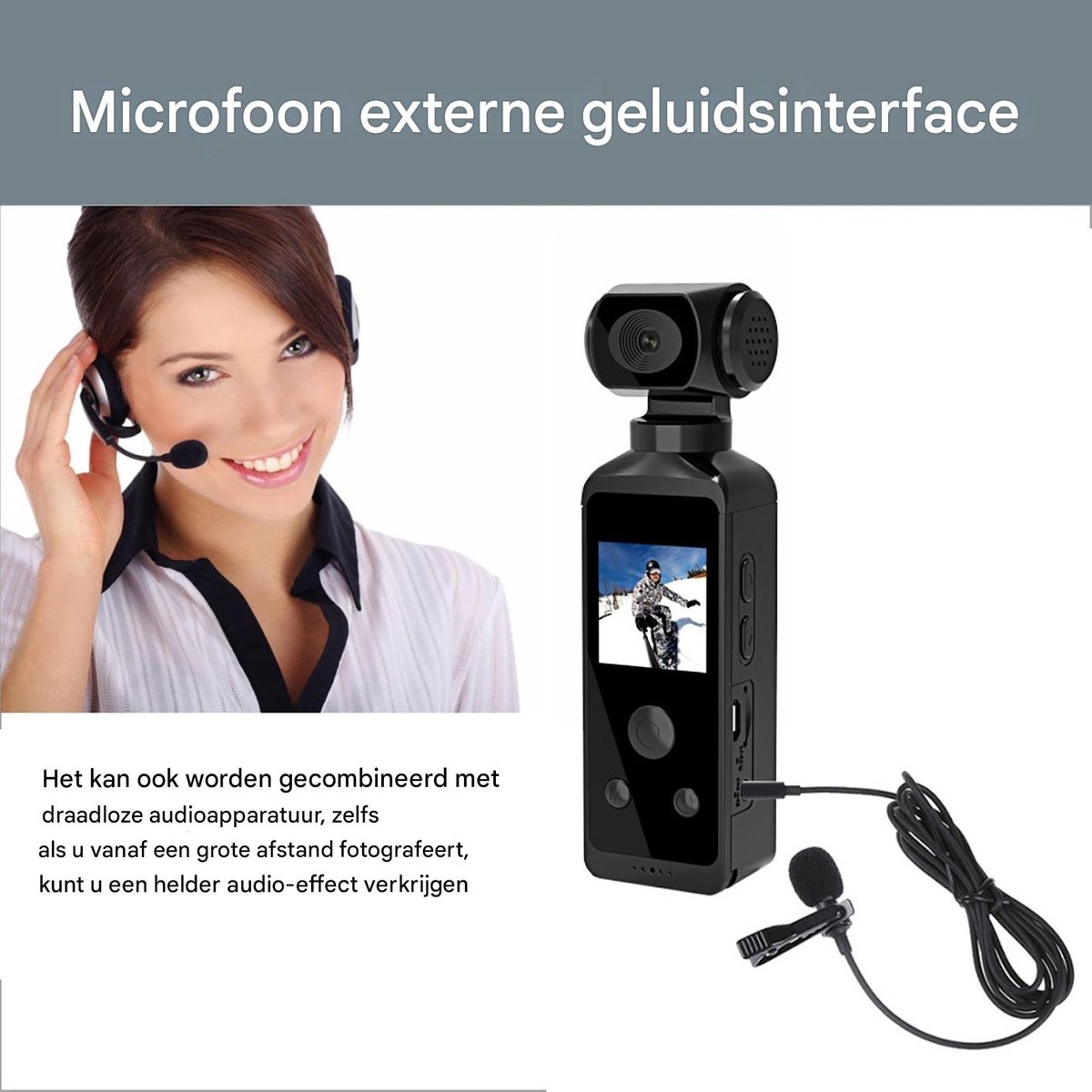 Actiecamera 4K Ultra HD met WiFi en Microfoon