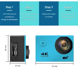 Actiecamera 4K - Zwart
