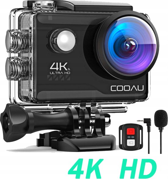 Action Cam 4K 30FPS 20MP WiFi actiecamera met groothoek en accessoires