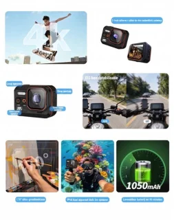 Action camera 4K 20MP zwart