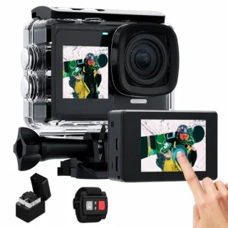Action camera 4K 30fps – met dubbel touchscreen en waterdicht