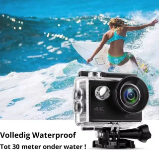 Action Camera 4K Waterdicht 30M inclusief Accessoires