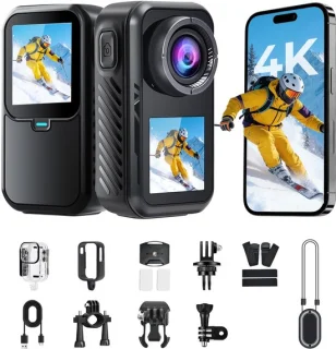 Action camera 5K 30fps – dual screen sportcamera – 30m waterdicht – 150° groothoek