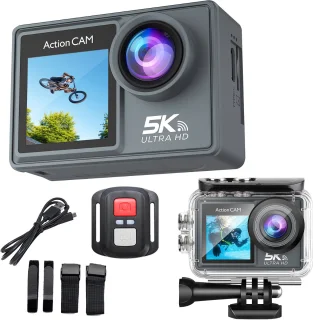 Action Camera 5K Ultra HD Dubbel Scherm Wifi