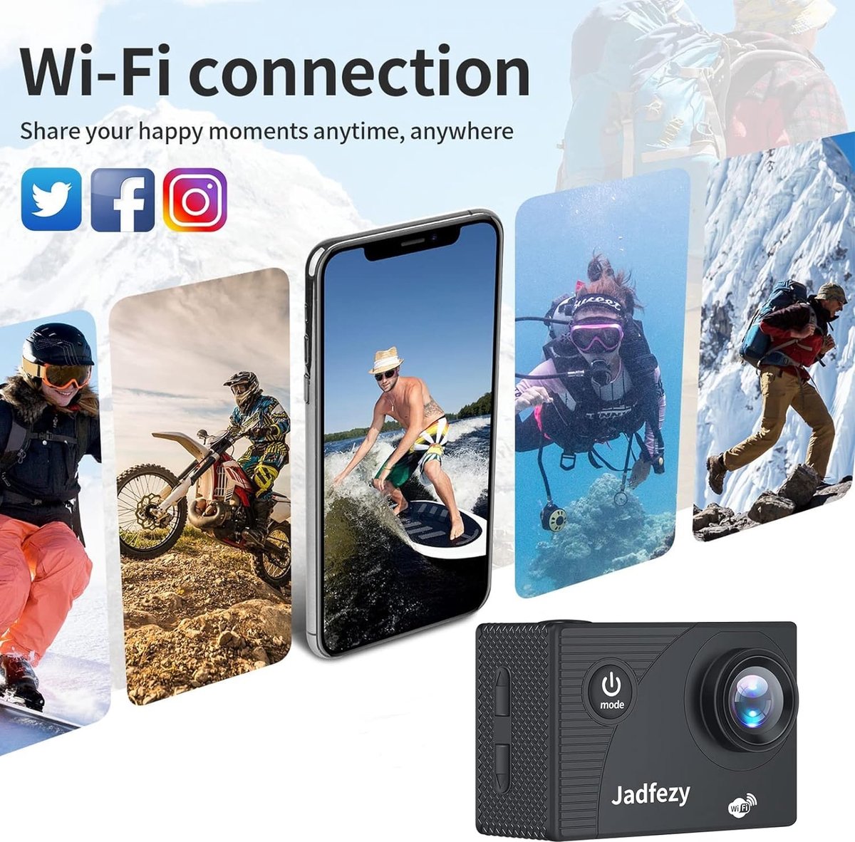Action Camera Ultra HD 1080p Zwart