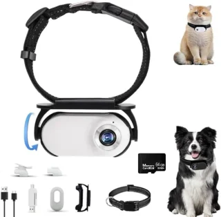 Action Camera voor Hond en Kat met 32GB SD-kaart en Halsband
