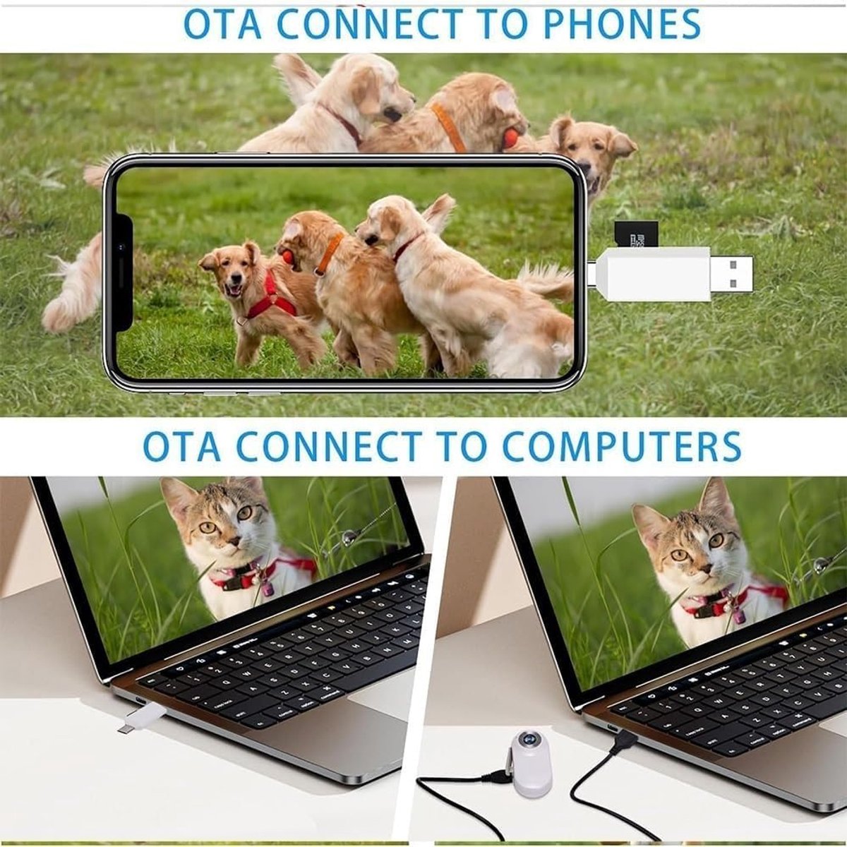 Action Camera voor Hond en Kat met 32GB SD-kaart en Halsband