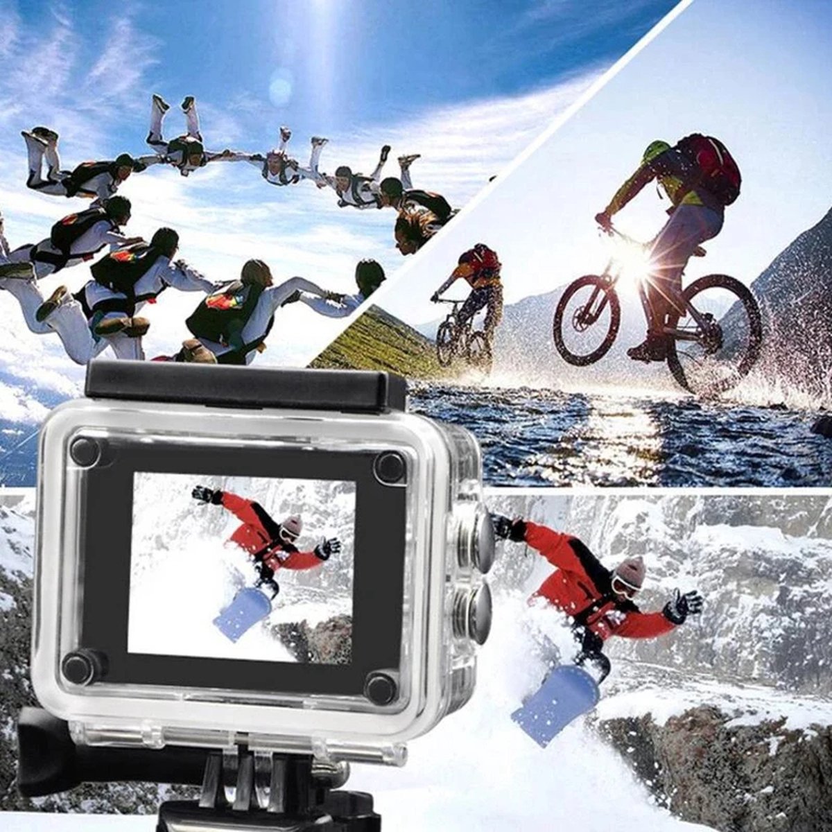 Action Camera Zwart 1080p Wifi