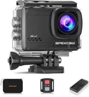 Actioncam 4K 60FPS – 64MP – waterdicht tot 40 m met 2 accu's