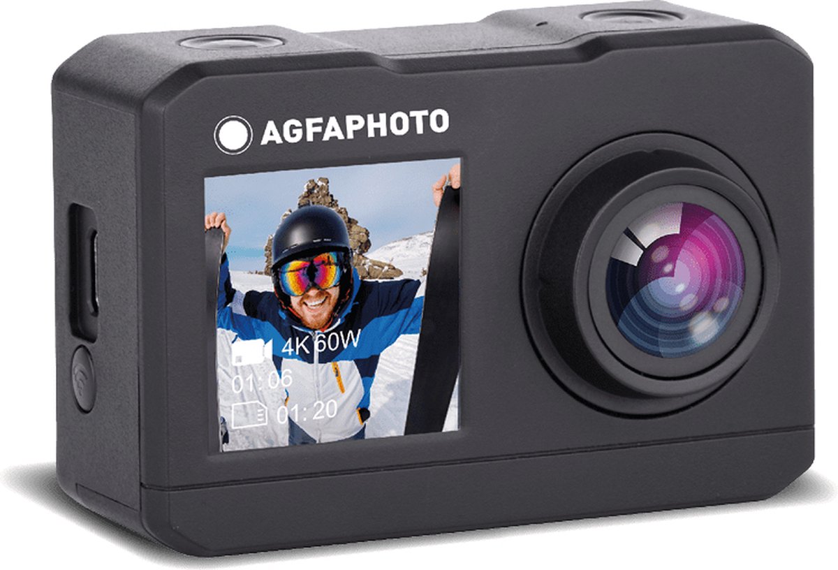 AgfaPhoto Realmove Dual Screen WIFI Sport Camera Zwart