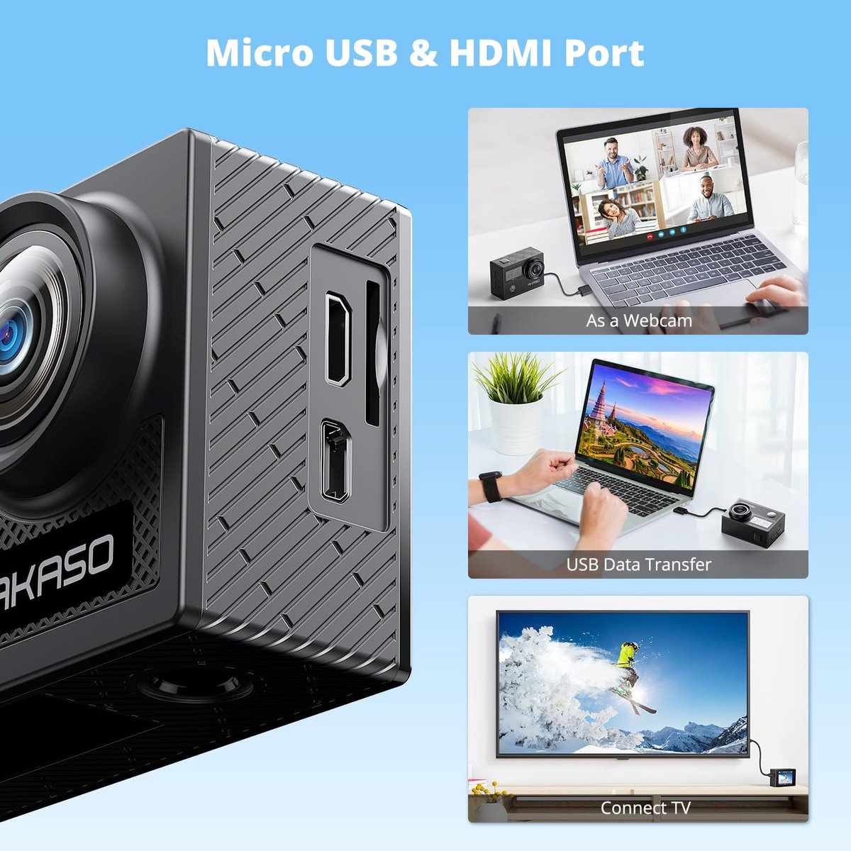 AKASO Brave 4 Actiecamera 4K 30fps 20MP WiFi