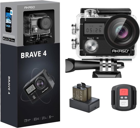 AKASO Brave 4 Actiecamera 4K 30fps 20MP WiFi