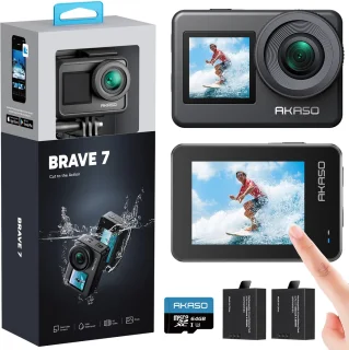 AKASO Brave 7 ActionCam 4K 30fps 20MP IPX8 Dual Screen 64G