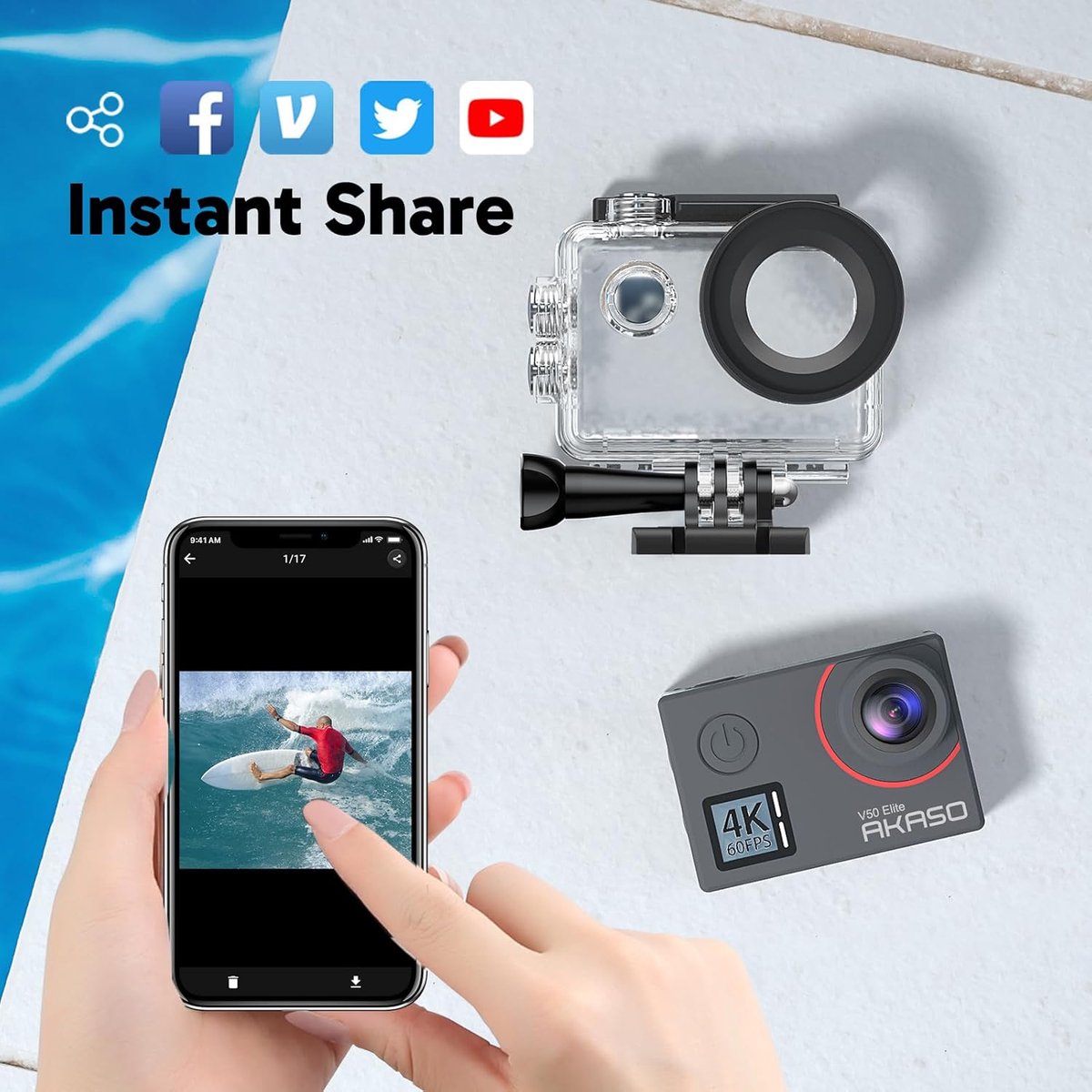 AKASO V50 Elite Actioncam 4K 60fps