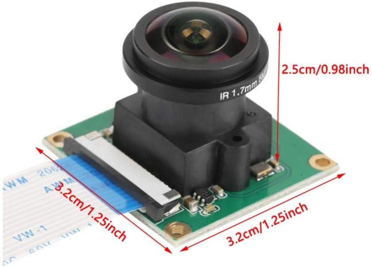 Allecto Plus Groothoek Cameramodule HD 5MP 175° B 3/2 Mini