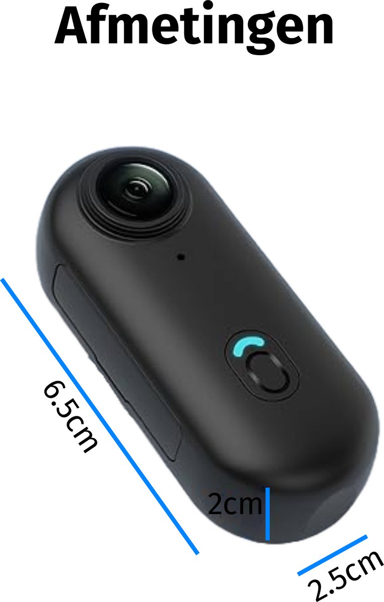 Bimivo Mini 4K Bodycam Zwart inclusief 64GB SD kaart