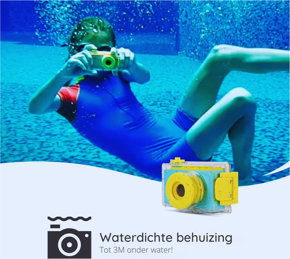 Blauwe Mini Waterdichte Camera
