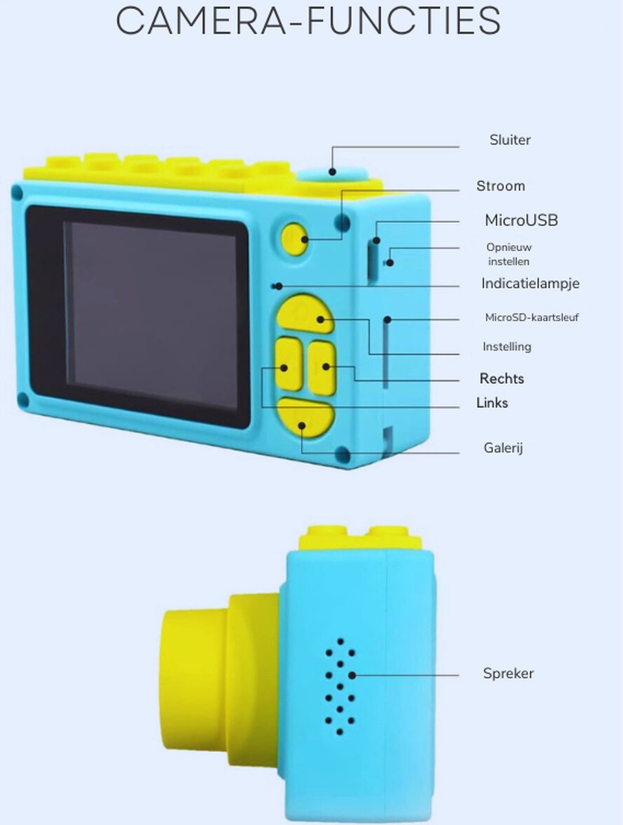 Blauwe Mini Waterdichte Camera
