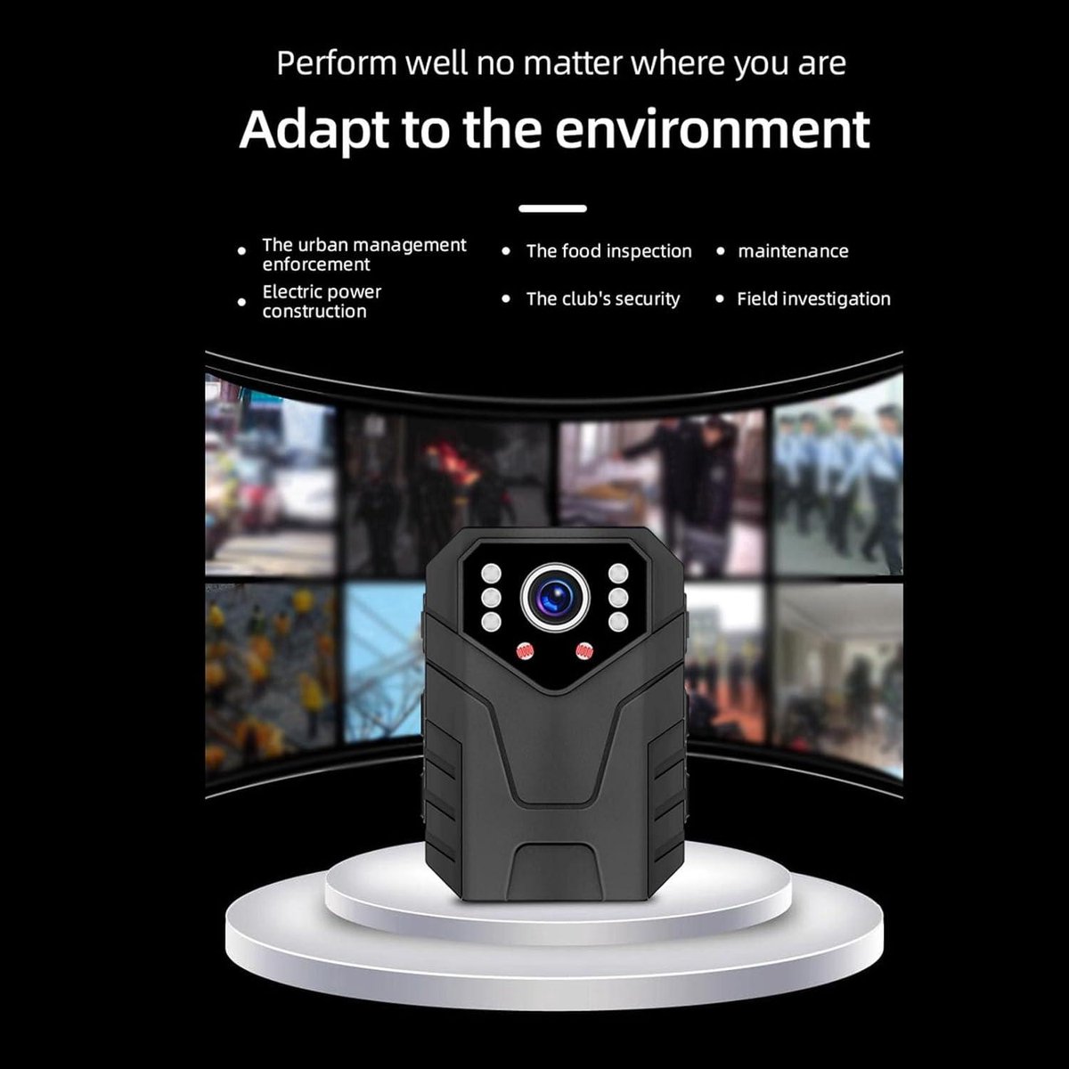 Body Worn Camera 1296P HD Back Clip Recorder