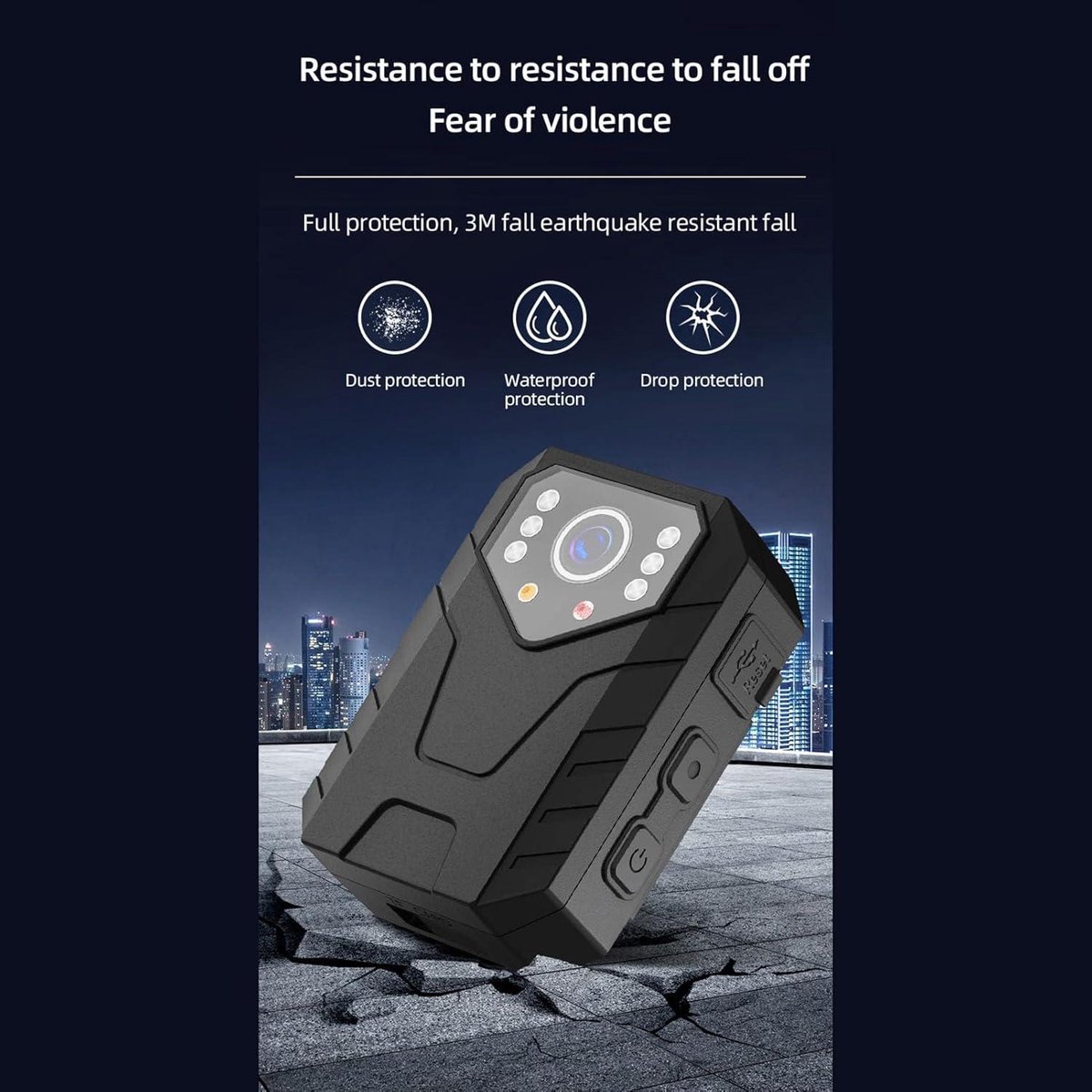 Body Worn Camera 1296P HD Back Clip Recorder