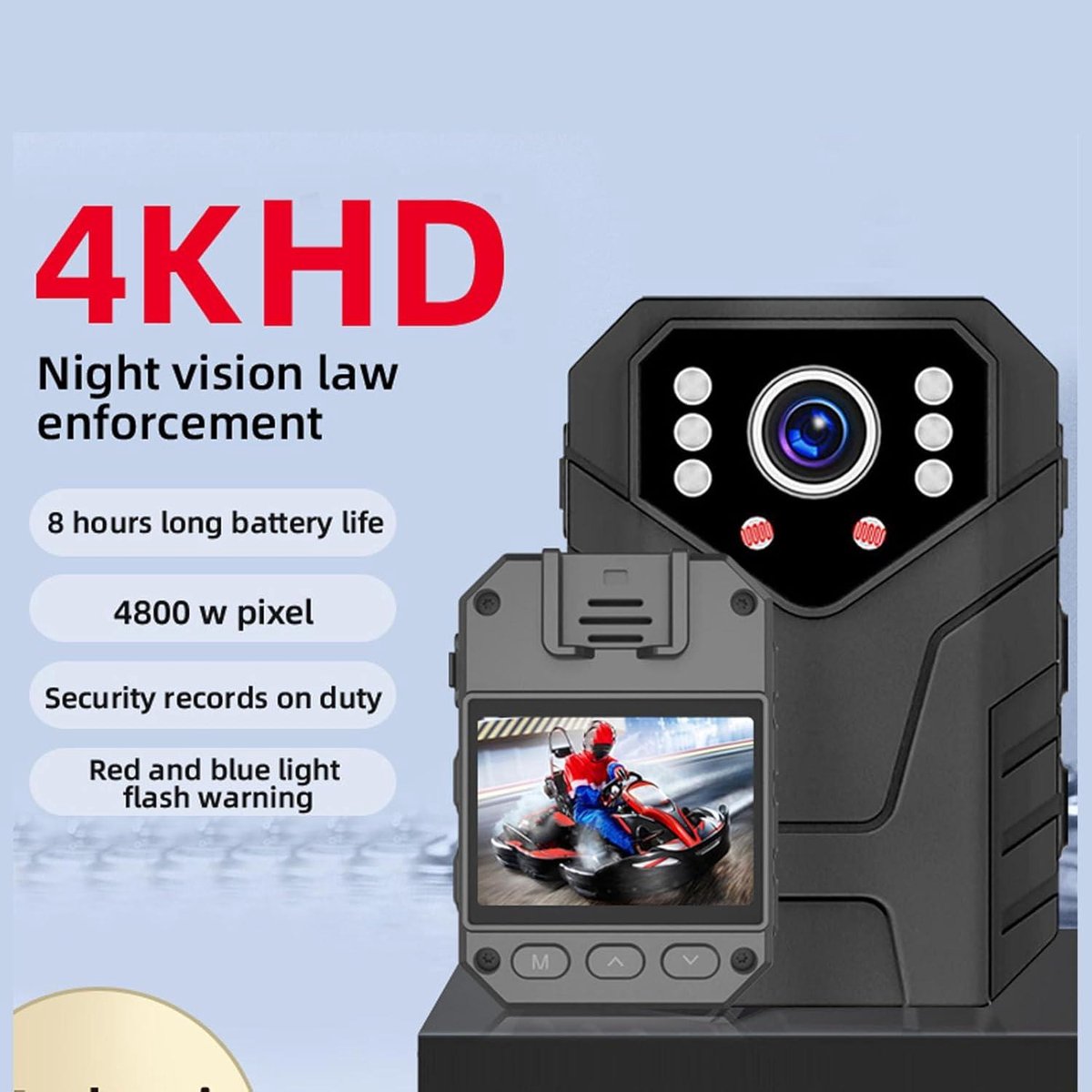 Body Worn Camera 1296P HD Back Clip Recorder