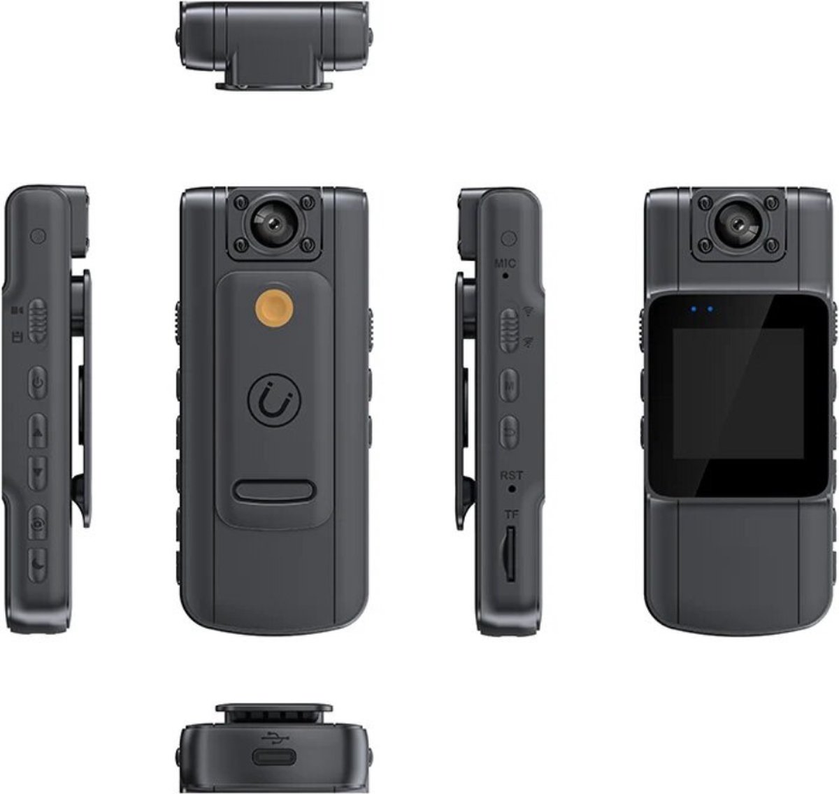 Bodycam Action Camera 180° Draaibaar Zwart 32GB