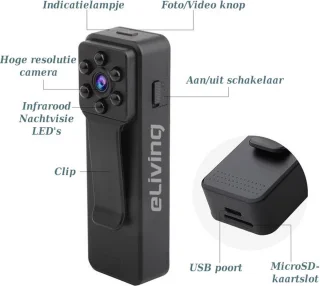 Bodycam Nachtvisie 100° Lens