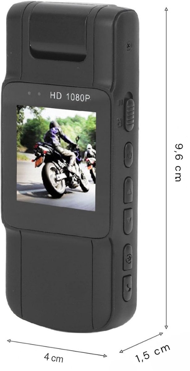 Bodycam Spy Camera 1080p Met Microfoon Zwart