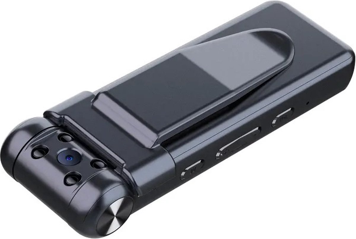 Bodycam Voicerecorder FullHD Oplaadbaar Draaibare Lens