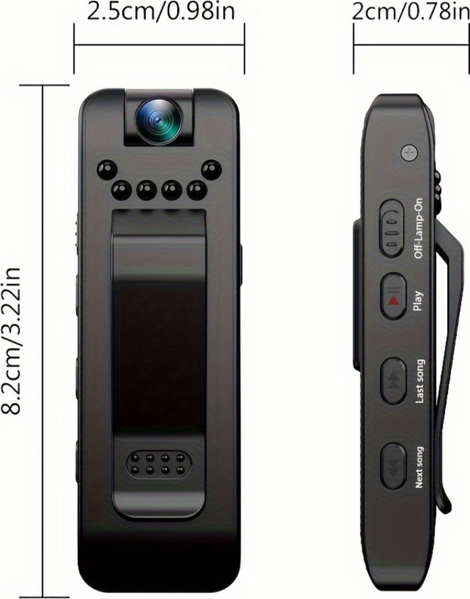 Bovista Chest Camera Bodycam HD 128GB