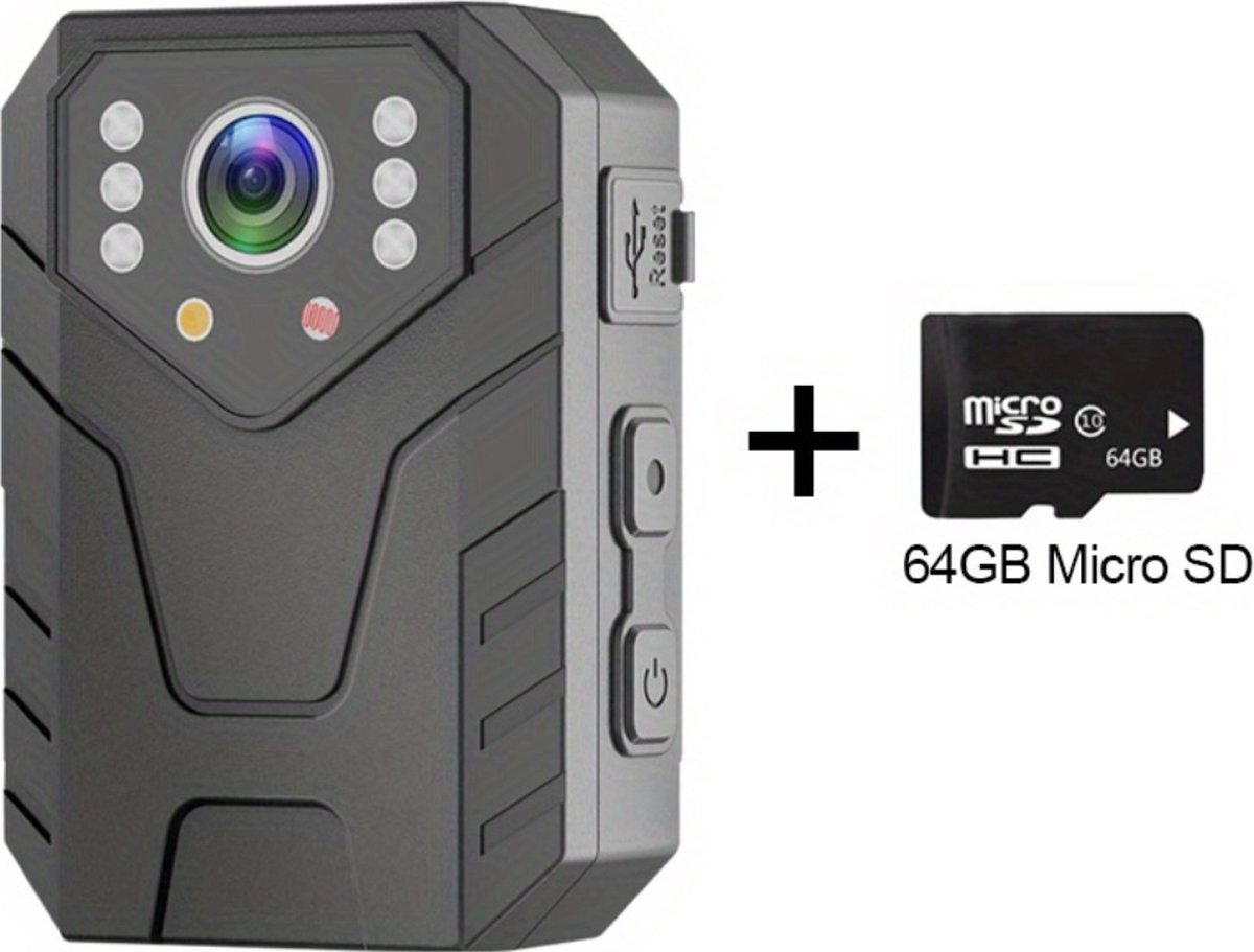 De Bovista Politie Bodycam Chest Camera HD 64GB in één oogopslag