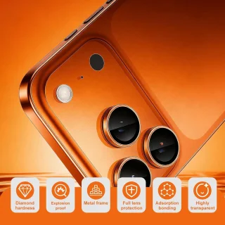 Camera bescherming voor iPhone 17 Pro Max - 3 stuks - oranje - ShopVlot