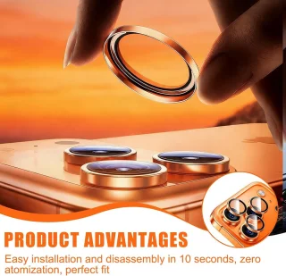 Camera bescherming voor iPhone 17 Pro Max - 3 stuks - oranje - ShopVlot