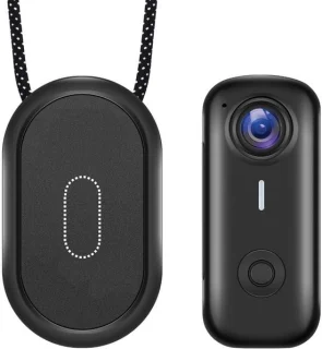 Compacte magnetische actiecamera in het zwart