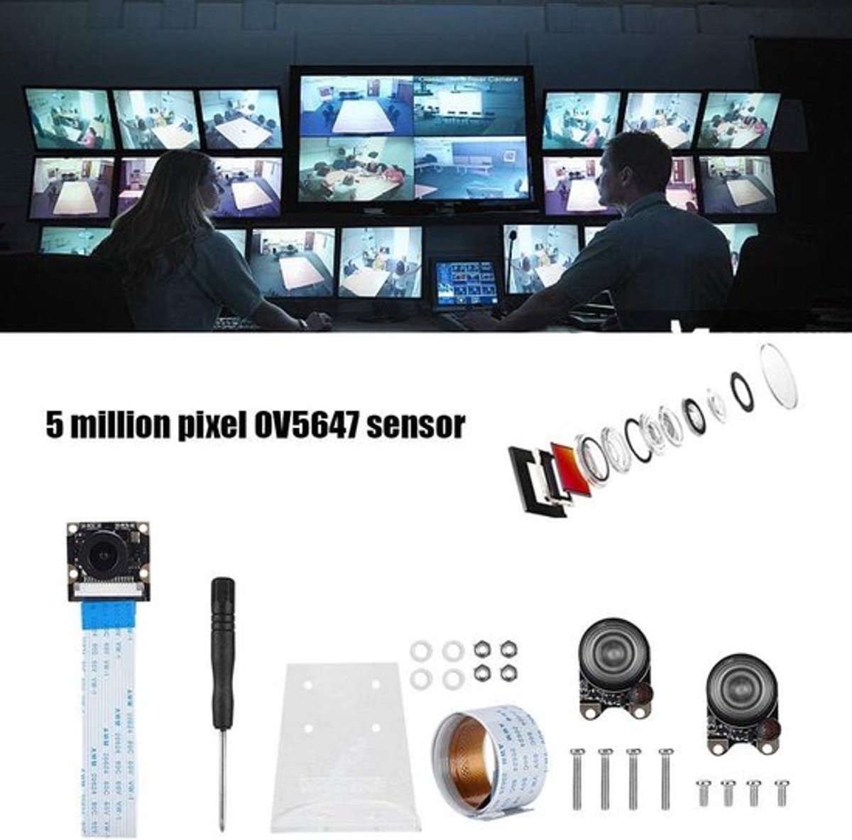 Contetn Camera Lens Night Vision Kit 5MP OV5647 verstelbare focus
