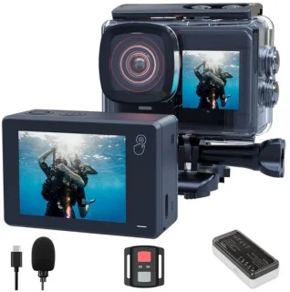 CRLYN® onderwatercamera - actiecamera waterdicht - zwart