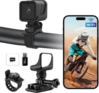 Dashcam motorcamera met wifi, waterdicht en 64 GB geheugenkaart